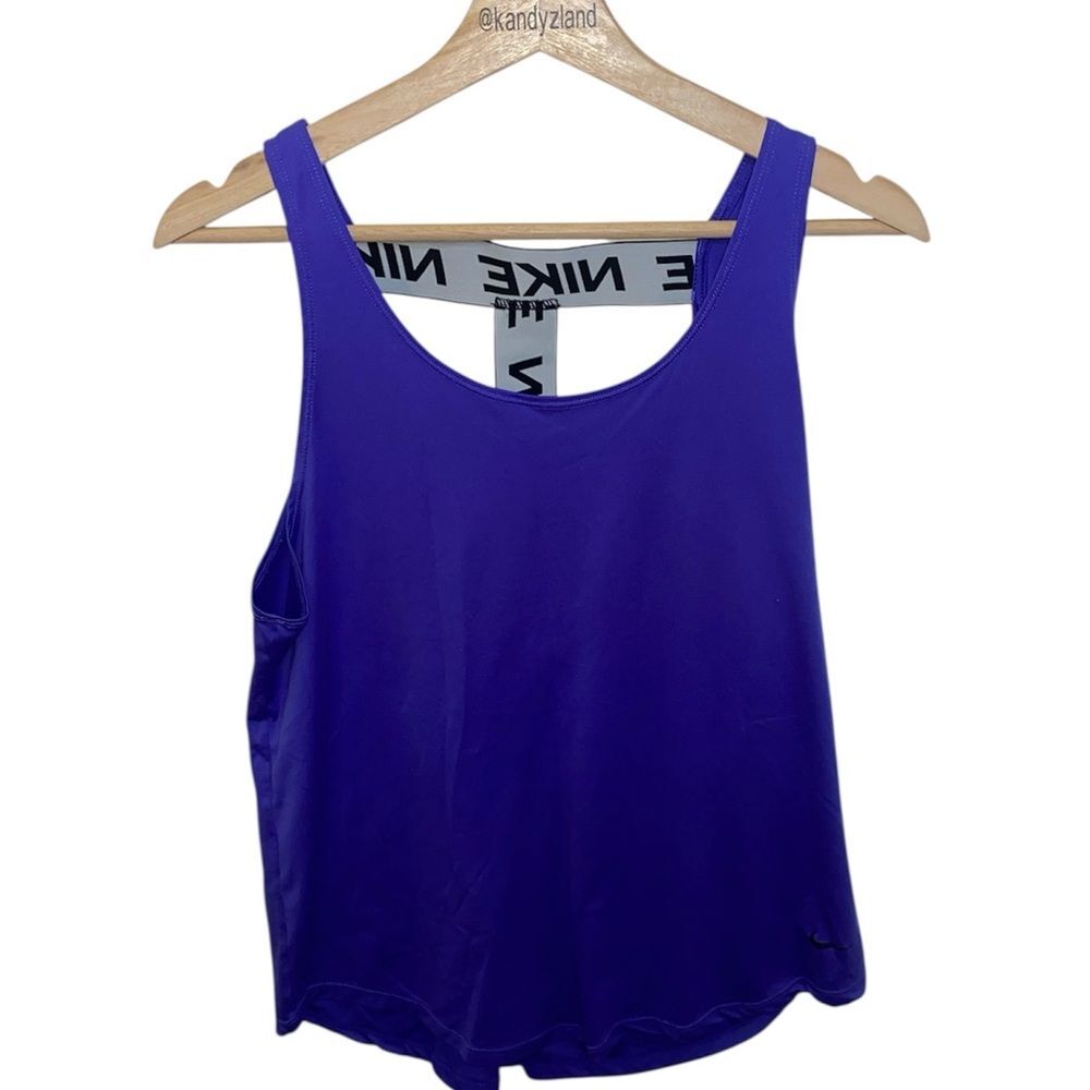 Nike Dri-Fit Women's Purple Blue Tank Top Logo across back straps